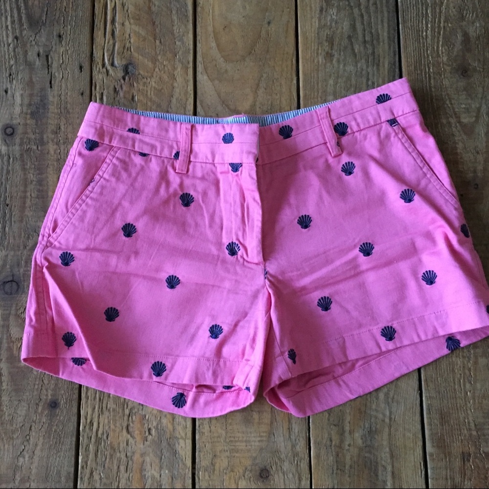Pink Nautical Shell Print Shorts